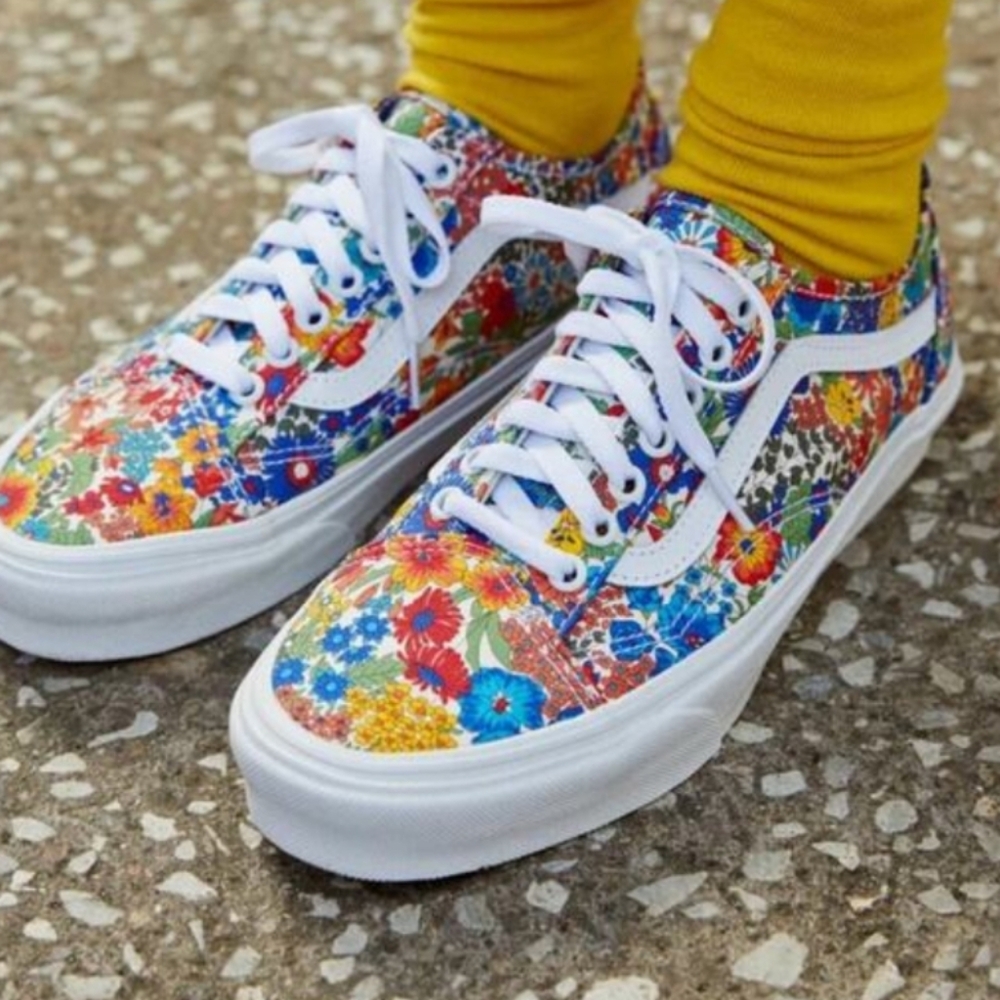 Gently Used Liberty Floral Low-Top Sneakers Multicolor Floral Print 7